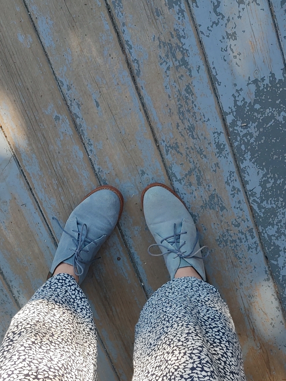 G.H. Bass Blue-Grey Leather Dessert Boots